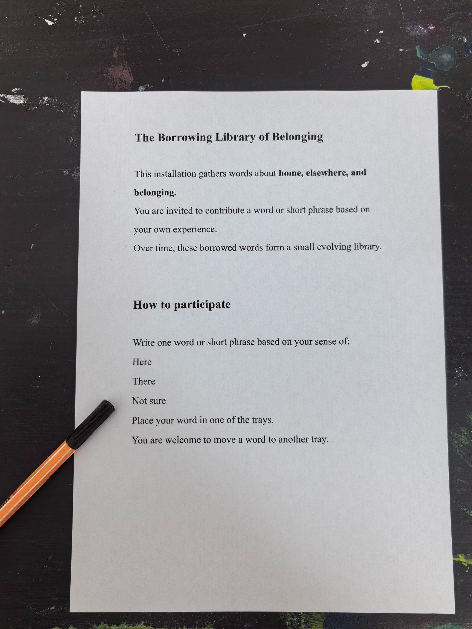 Project text and participation instructions.